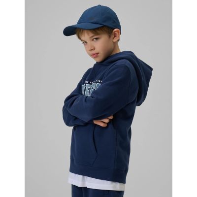 5. Bluza dresowa regular z kapturem chłopięca 4F 4FJRSS26TSWSM2637-31S