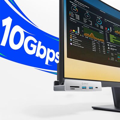 3. Hub Orico MH5PC montowany na zacisk USB-C / 2x USB-A 3.2 + 1x USB-C 3.2 + 1x SD&TF - srebrny