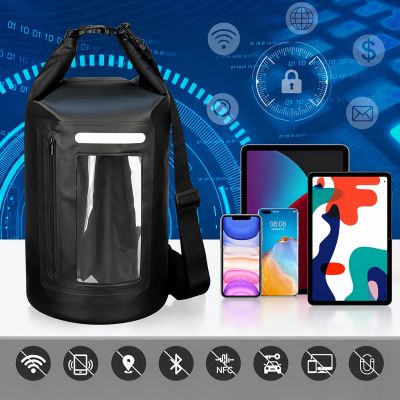 4. Worek woododporny WNA-15L na kajak sup 15 l z przegrodą blokującą sygnał RFID - czarny