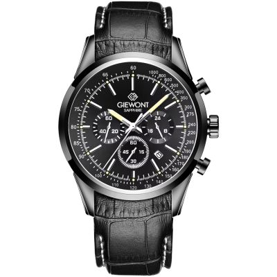 Zegarek Męski Giewont Chronograph Sapphire Czarny GW7650-A4