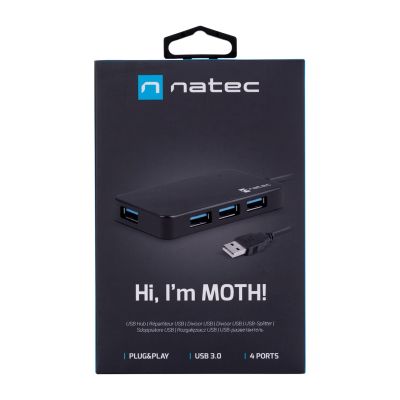 8. Hub NATEC Moth NHU-1342 (4x USB 3.0; kolor czarny)