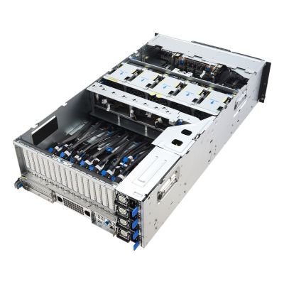 5. Platforma Asus Rack (4U) ESC8000A-E13X AMD EPYC 9005 (8xNVMe, 2xM.2, 2x10Gbe, 8xQSFP, IPMI, R3200W)
