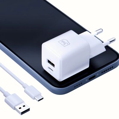 8. Ładowarka sieciowa 3mk Hyper GaN Charger 20W QC4+ PD PPS USB-C USB-A - biała