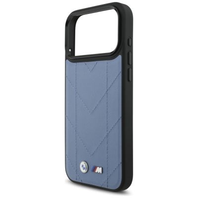 6. Etui BMW M Quilted Logo MagSafe na iPhone 17 Pro Max - niebieskie
