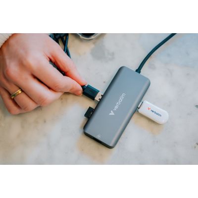 4. Verbatim 32157 huby i koncentratory USB 3.2 Gen 1 (3.1 Gen 1) Type-C 5000 Mbit/s Szary