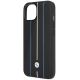 6. Etui BMW Leather Stamp Blue Lines na iPhone 14 - czarne