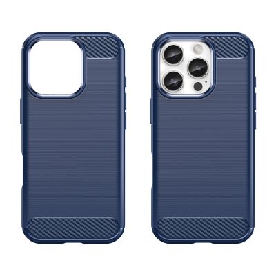 2. Etui silikonowe Carbon Case do iPhone 16 Pro Max - niebieskie