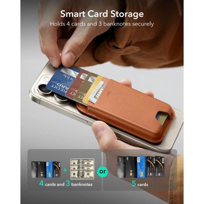 2. Portfel magnetyczny ESR Classic Magnetic Wallet MagSafe na telefon - brązowy