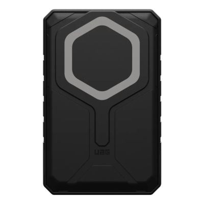 14. Powerbank UAG Rugged 10K - 10000 mAh z podstawką, ładowanie bezprzewodowe 10W, kompatybilny z MagSafe, kabel w zestawie (black/titanium)