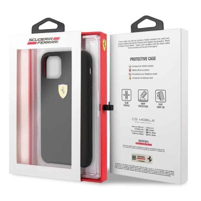 7. Etui Ferrari Silicone na iPhone 11 Pro Max - czarne