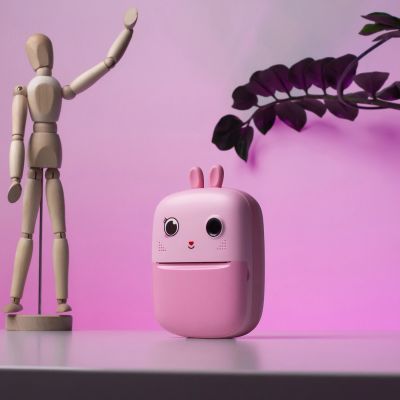 5. Mini drukarka termiczna dla dzieci z aparatem fotograficznym i kamerą - różowa
