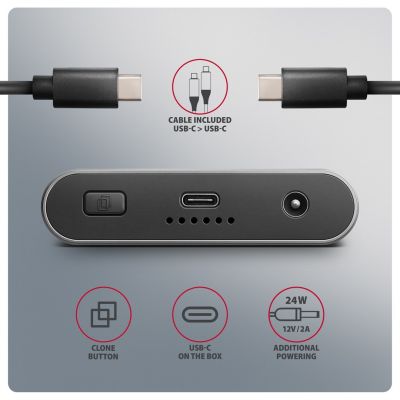 10. Axagon EEM2-20GD stacja dokująca do dysków twardych USB 3.2 Gen 2 (3.1 Gen 2) Type-C Czarny, Szary
