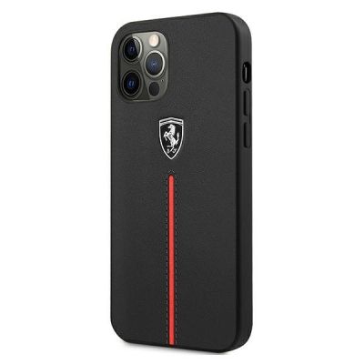 2. Etui Ferrari Off Track Leather Nylon Stripe na iPhone 12 Pro Max - czarne