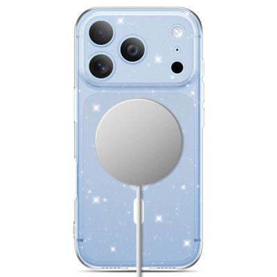 3. Etui Tech-Protect FlexAir MagSafe na iPhone 17 Pro Max / 18 Pro Max - przezroczysto-brokatowe