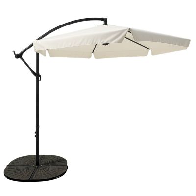 8. Extralink Black Forest Garden Umbrella with Side Panels, Large 3m Beige Cantilever Parasolowy do patio ze wspornikiem Sześciokąt Beżowy, Czarny
