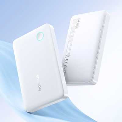 15. Powerbank Baseus EnerFill FP11 10000mAh 15W z białym kablem USB-C 20V/3A 30cm - biały