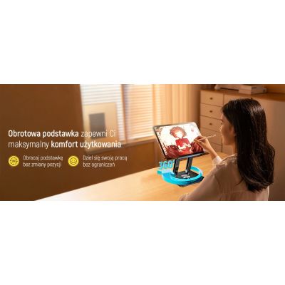 24. Podstawka pod laptopa, tablet Wozinsky WRS-CPY84SB 360 aluminiowa + Gratis! podstawka do smartfona - czarna