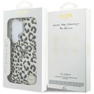 8. Etui Guess IML Leopard Print Triangle MagSafe na Samsung Galaxy S26 Ultra - czarne
