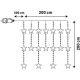4. LAMPKI CHOINKOWE KURTYNA ŚWIETLNA 200x200 CM 415LED CIEPŁY BIAŁY GWIAZDKI
