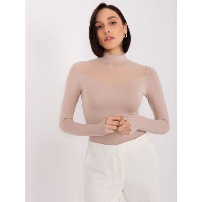 4. Beżowa bluzka z wiskozy BASIC FEEL GOOD  (RV-BZ-9203.87P)