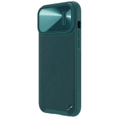 3. Nillkin CamShield Leather S Case etui iPhone 14 Pro Max pokrowiec z osłoną na aparat zielone