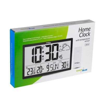 28. GREENBLUE ZEGAR ŚCIENNY LCD BARDZO DUŻY, TEMPERATURA, DATA GB218