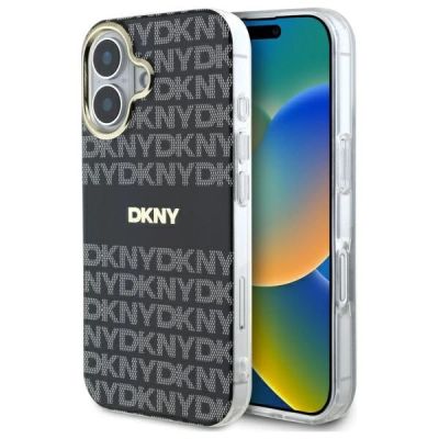 Etui DKNY Repeat Texture Pattern With Stripe na iPhone 16 - czarne