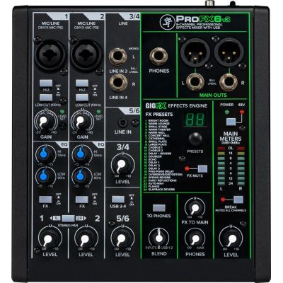 4. Mackie ProFX6v3 - Mikser analogowy z interfejsem USB