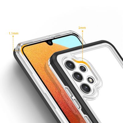 4. Clear 3in1 etui do Samsung Galaxy A32 5G żelowy pokrowiec z ramką czarny