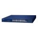 PLANET Layer 3 24-Port 10/100/1000T Zarządzany L3 Gigabit Ethernet (10/100/1000) Obsługa PoE Niebieski