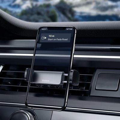 10. Baseus samochodowy uchwyt na telefon do kratki nawiewu czarny (SUGP-01)