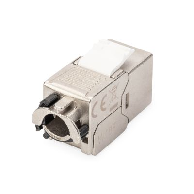 46. Moduł (gniazdo) keystone RJ45 (8P8C) kat.6A, STP,ekranowany, beznarzędziowy, stalowy, 24szt