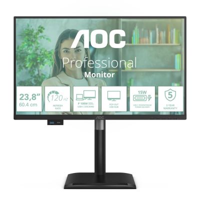 AOC 24P4CV monitor komputerowy 60,5 cm (23.8") 1920 x 1080 px Full HD LED Czarny