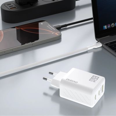 5. Ładowarka sieciowa Dudao A29 65W GaN 2 x USB-C + 1 x USB-A - biała