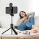 12. Selfie stick WR1YXS teleskopowy tripod 0.71m z okrągłą lampą - czarny