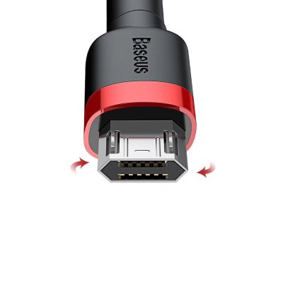 11. Baseus Cafule Cable wytrzymały nylonowy kabel przewód USB / micro USB 2A 3M czarno-szary (CAMKLF-HG1)