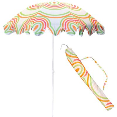 6. PARASOL PLAŻOWO OGRODOWY 160CM POMARAŃCZOWO ZIELONY