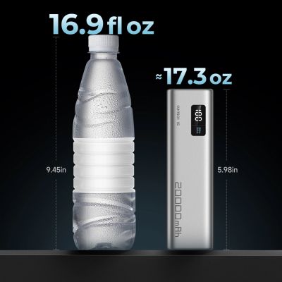 7. Powerbank Cuktech CUKP200XGLGR 100W 20000mAh 2 x USB-C 1 x USB-A - szary