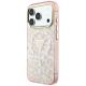 2. Etui Guess IML Leopard Glitter Triangle Logo MagSafe na iPhone 17 Pro / 18 Pro - różowe