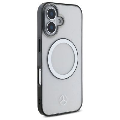 4. Etui Mercedes Printed logo MagSafe na iPhone 16 - przezroczysty