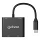 10. Manhattan 154321 adapter kablowy 0,15 m USB Type-C 2 x HDMI Czarny