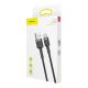 9. Kabel Baseus Cafule USB-A / USB-C QC 3.0 3A 0.5 m - czarno-szary
