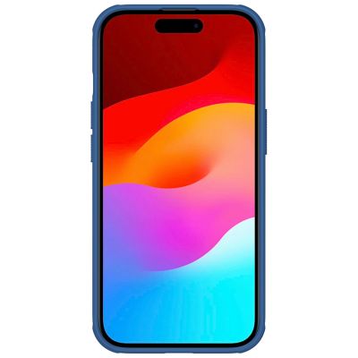 2. Wzmocnione etui do iPhone 15 Plus Nillkin Super Frosted Shield Pro - niebieskie