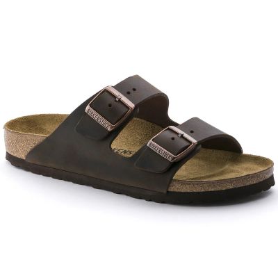 14. Klapki damskie/męskie brązowe Birkenstock Arizona Nubuk Habana narrow wąskie (52533)