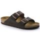 14. Klapki damskie/męskie brązowe Birkenstock Arizona Nubuk Habana narrow wąskie (52533)