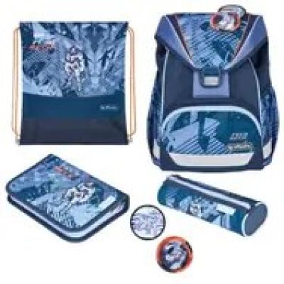 Herlitz UltraLight Plus TechMech zestaw do plecaka szkolnego Chłopiec Poliester Niebieski, Pomarańczowy