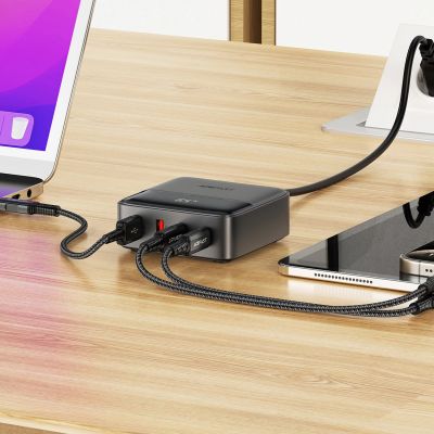6. Ładowarka Acefast Z6 sieciowa GaN biurkowa 2x USB-A / 2x USB-C PD 65W - czarna