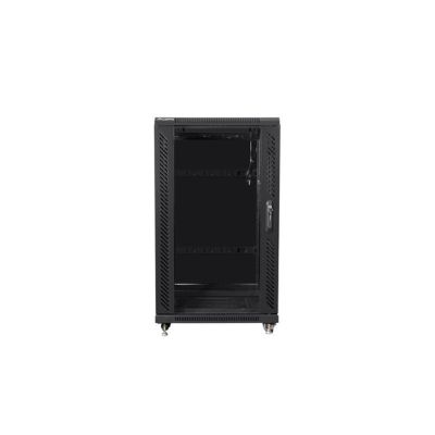 5. Szafa rack Lanberg FF01-6622-12B (22U; 19''; 1160 mm / 600mm / 600 mm; stojąca; Szklane; 800 kg; kolor czarny)