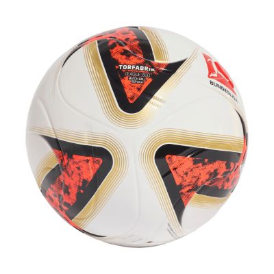 2. Piłka nożna adidas Bundesliga 26/27 Torfabrik League J350 biało-pomarańczowo-złota HY5058