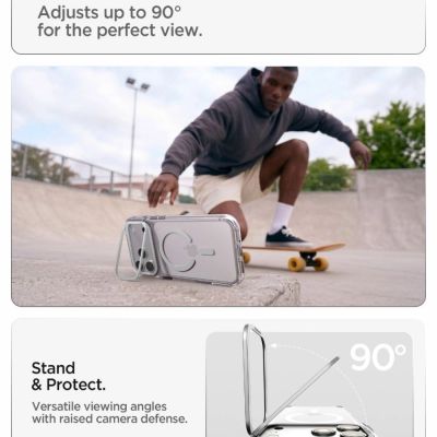 4. Etui Spigen Ultra Hybrid Optik S MagSafe na iPhone 18 Pro Max / 17 Pro Max - przezroczysto-srebrny